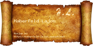 Haberfeld Lajos névjegykártya